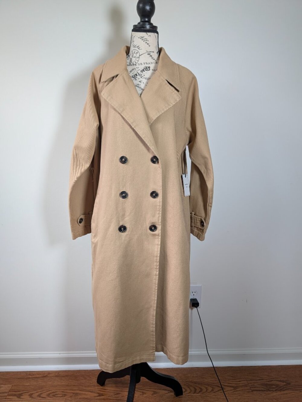 Forever 21 Cotton Trench Coat Khaki Long Jacket Women’s M/L
